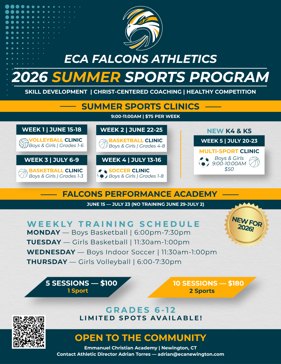 Summer Sports Program Flyer